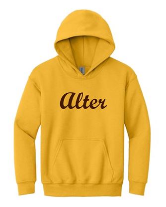 Picture of Alter High School - Adult/Unisex - Heavy Blend Hooded Sweatshirt w/ Script Logo by Gildan 18500 - Brown or Gold