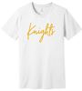 Picture of SDK - Unisex - Jersey Short Sleeve Tee w/ Choice of Glitter Logo by Bella + Canvas BC3001 - Brown or White