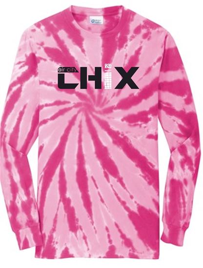 Picture of Chix - Adult - Tie Dye Long Sleeve by Port & Company PC147LS - Pink