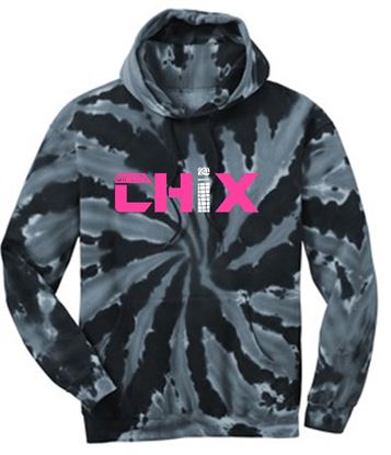 Picture of Chix - Youth/Adult - Tie Dye Hooded Sweatshirt by Port & Company PC146(Y) - Black or Pink