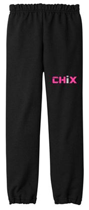 Picture of Chix - Youth- Heavy Blend Open Cuffed Bottom Sweatpants 18200b - Black