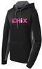 Picture of Chix - Ladies  - Dri Fit Fleece Colorblock Hooded Pullover by Sport Tek LST235 - Black/Grey or Pink/Black *LIMITED QUANTITIES LEFT!