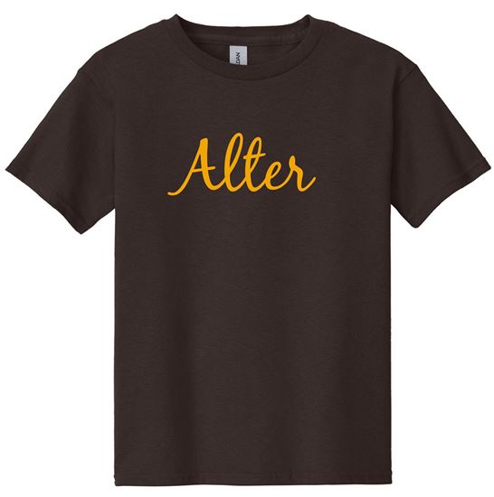 Picture of Alter - Youth - Short Sleeve Tee w/ Alter Glitter Logo 5000b/8000b - Brown, Gold, Sports Grey, or White
