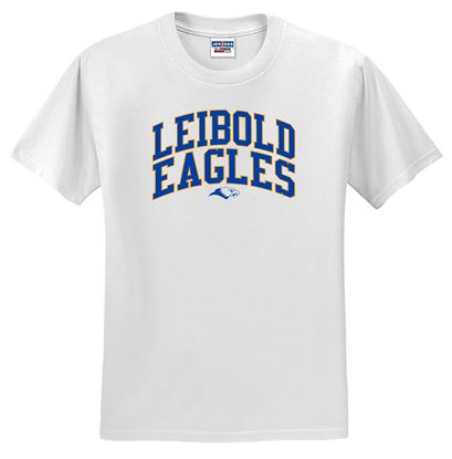 Picture of Bishop Leibold - Youth/Unisex - Leibold Eagles Tee by Jerzees 29B/29M - Heather Vintage Blue, Neon Pink, or White
