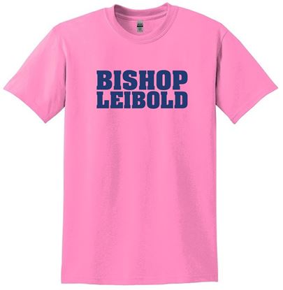 Picture of Bishop Leibold - Youth & Adult/Unisex - DryBlend Short Sleeve Tee with Glitter Logo by Gildan 8000(B) - Azalea, Gold, or White