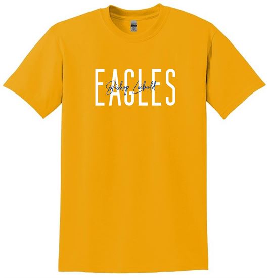 Picture of Bishop Leibold - Youth & Adult/Unisex - DryBlend 50/50 Poly Blend by Gildan Eagles with Script Logo 8000(B)  - Gold, Sports Grey, or Azalea