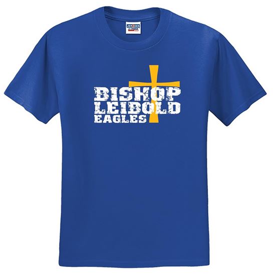 Picture of Bishop Leibold - Youth & Adult/Unisex - Dri Power Tee by Jerzees 29B/29M - Athletic Heather, Deep Purple, or Royal