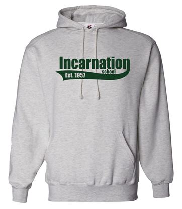 Picture of Incarnation - Adult/Unisex -  (Pre K - 6th Grade) -  Hoodie by Badger 1254 - Oxford Grey