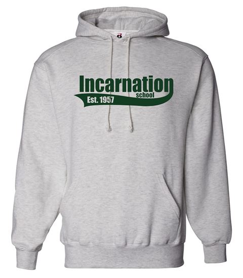 Picture of Incarnation - Adult/Unisex -  (Pre K - 6th Grade) -  Hoodie by Badger 1254 - Oxford Grey