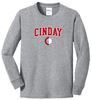 Picture of CinDay Academy - Youth/Unisex - Long Sleeve Core Cotton Tee by Port & Company PC54(Y)LS - Athletic Heather or Jet Black