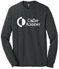 Picture of CinDay Academy - Youth/Unisex - Perfect Tri Long Sleeve Tee w/ All White Logo by District DT132Y/DM132 - Black Frost, Grey Frost, or Red Frost
