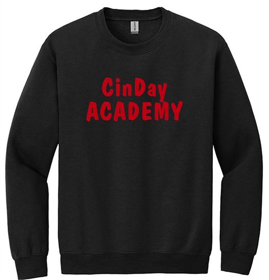 Picture of CinDay Academy - Youth/Unisex - Crewneck w/ Glitter Logo 18000(b) - Black