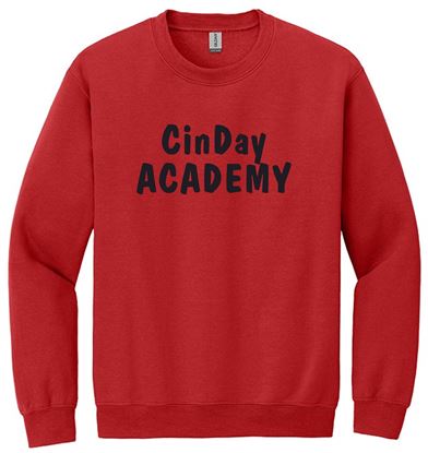 Picture of CinDay Academy - Youth/Unisex - Crewneck w/ Glitter Logo 18000(b) - Red