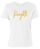Picture of SDK - Ladies - Relaxed Jersey Short Sleeve Tee w/ Choice of Glitter Logo BC6400 - Vintage Brown or White