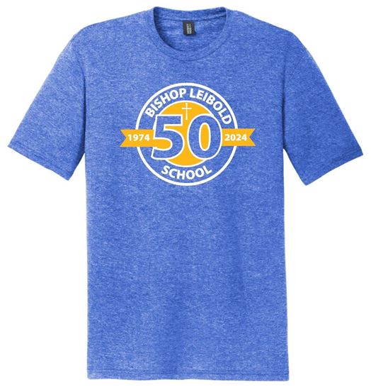 Picture of Celebrate 50 Years! Bishop Leibold - Youth & Adult/Unisex -  Perfect Tri Tee by District DM130(Y) - Royal Frost