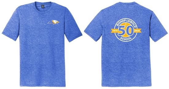 Picture of Celebrate 50 Years! Bishop Leibold - Youth & Adult/Unisex -  Perfect Tri Tee by District DM130(Y) - Royal Frost