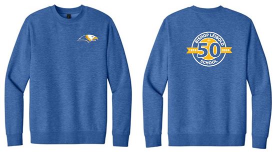 Picture of Celebrate 50 Years! Bishop Leibold - Youth & Adult/Unisex - V.I.T Fleece Crewneck by District DT6104(y) - Royal Frost