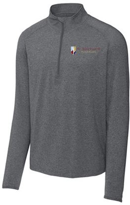 Picture of St. John Paul II - Adult/Unisex - 1/4 Zip Pullover by Sport Tek ST850 - Charcoal Grey Heather or True Navy