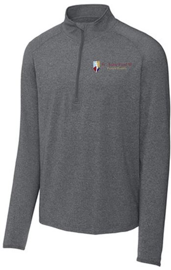 Picture of St. John Paul II - Adult/Unisex - 1/4 Zip Pullover by Sport Tek ST850 - Charcoal Grey Heather or True Navy