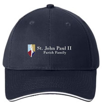 Picture of St. John Paul II - Sandwich Bill Cap by Port & Company CP85 - Navy/White
