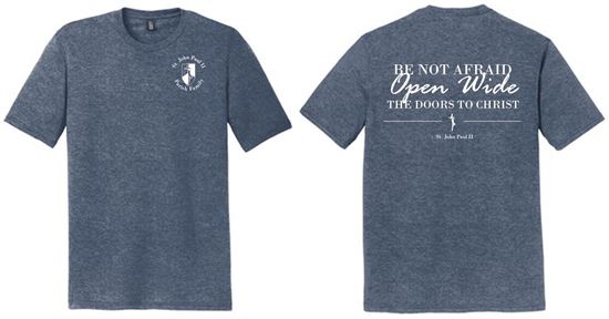 Picture of St. John Paul II - Youth & Adult/Unisex -  Perfect Tri Tee by District DM130(Y) - Navy Frost or Maroon Frost