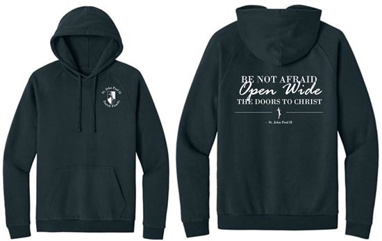 Picture of St. John Paul II - Adult/Unisex -  Cloud Fleece Hoodie by District DT7800 - New Navy or Charcoal Heather