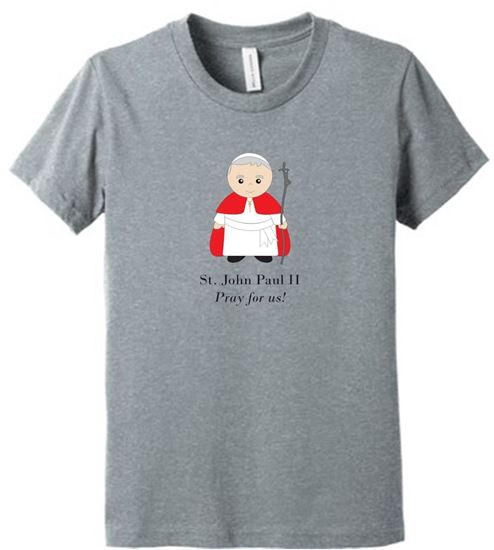 Picture of St. John Paul II - Youth & Adult/Unisex - Short Sleeve Tee by Bella + Canvas BC3001CVC - Athletic Heather