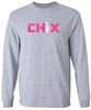Picture of Chix - Youth/Adult - Cotton Blend Long Sleeve Tees  5400B/G2400 - Pink/White Logo - Black or Sports Grey