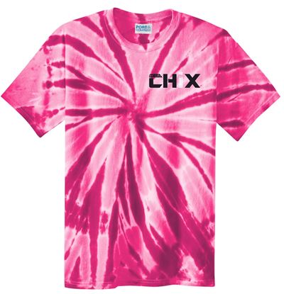 Picture of CHIX - Youth/Adult- (Left Chest Logo) Tie-Dye Tee by Port & Company PC147(Y)- Black or Pink