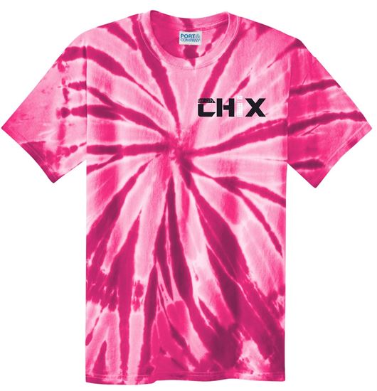 Picture of CHIX - Youth/Adult- (Left Chest Logo) Tie-Dye Tee by Port & Company PC147(Y)- Black or Pink