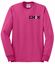 Picture of Chix - Youth/Unisex - (Left Chest Logo) Cotton Blend Long Sleeve Tees 5400B/PC54YLS/G2400/29LS - Black/White Logo - Cyber Pink or Sports Grey
