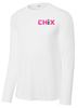 Picture of Chix - Youth/Adult - (Left Chest Logo) Dri Fit Long Sleeve by Sports Tek (Y)ST350LS - Pink/Black Logo - Silver or White