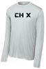 Picture of Chix - Youth/Adult - Dri Fit Long Sleeve by Sports Tek (Y)ST350LS - Black/White Logo - Neon Pink or Silver