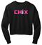 Picture of Chix - Ladies - Fleece Cropped Crew by Distract DT1105 - Black