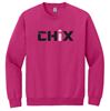 Picture of Chix - Youth/Adult - Crewneck Sweatshirt PC90Y/18000(B) - Black/White Logo - Sangria, Heliconia, or Sports Grey