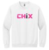 Picture of Chix - Youth/Adult - Crewneck Sweatshirt 18000(B) - Pink/Black Logo - White or Sports Grey