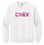 Picture of Chix - Youth/Adult - Crewneck Sweatshirt 18000(B) - Pink/Black Logo - White or Sports Grey