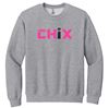 Picture of Chix - Youth/Adult - Crewneck Sweatshirt 18000(B) - Pink/Black Logo - White or Sports Grey