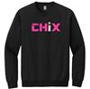 Picture of Chix - Youth/Adult - Crewneck Sweatshirt 18000(B) - Pink/White Logo - Black or Sports Grey