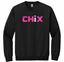 Picture of Chix - Youth/Adult - Crewneck Sweatshirt 18000(B) - Pink/White Logo - Black or Sports Grey
