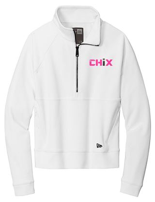 Picture of Chix - Ladies - Cropped 1/4 Zip by New Era LNEA541 - White or Black