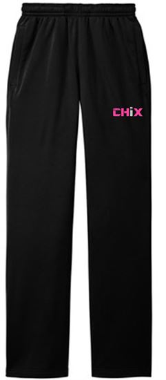 Picture of Chix - Adult/Unisex - Sport Wick  Warm Up Pants by Sport Tek - ST237 - Black