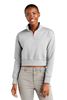 Picture of Alter - Ladies - Cropped V.I.T. Fleece 1/2 Zip w/ Logo Choice by District DT6111 - Light Heather Grey