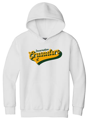 Picture of Incarnation - Youth & Adult/Unisex -  Heavy Blend Hooded Sweatshirt w/ Retro Logo by Gildan 18500(B) - Light Pink, Sports Grey or White