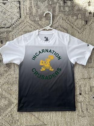 Picture of Clearance! - Incarnation - Youth XS - Ombre Tee w/ Distressed Logo by Badger 2203 - White/Graphite (1 Left)