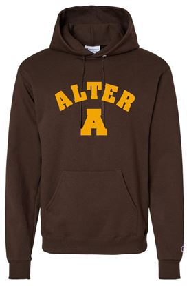 Picture of Alter High School - Adult/Unisex - Powerblend Hooded Sweatshirt w/ Logo Choice by Champion S700 - Brown
