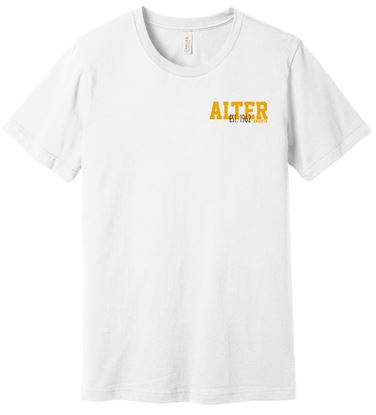 Picture of Alter High School - Adult/Unisex - Jersey Short Sleeve Tee w/ Choice of Left Chest Logo by Bella + Canvas BC3001 - White