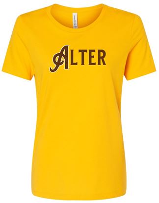 Picture of Clearance ! Alter High School  - Ladies - Jersey Short Sleeve Tee w/ Logo Choice by Bella+Canvas BC6400 - Gold  2 Left!