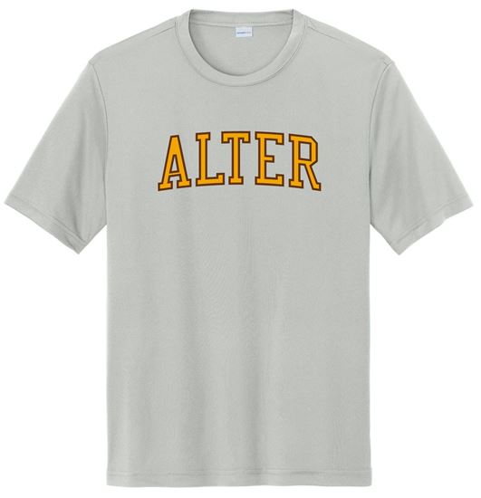 Picture of Alter High School  - Adult/Unisex - Dri Fit Short Sleeve Tee w/ Logo Choice by Sport Tek ST350 - Silver
