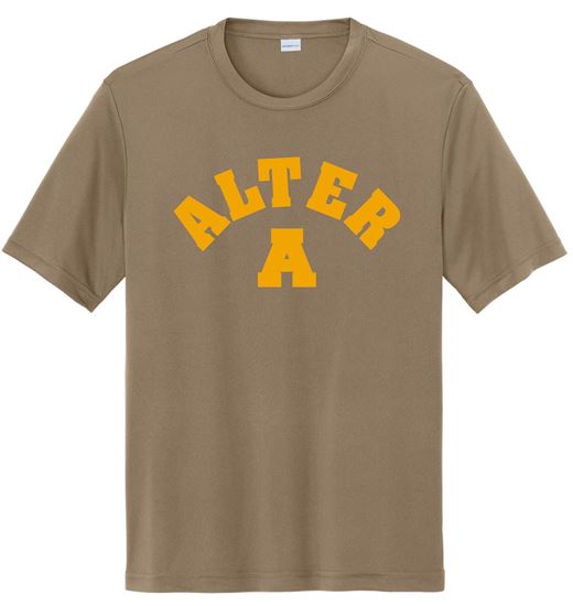 Picture of Alter High School - Adult/Unisex - Dri Fit Short Sleeve Tee w/ Logo Choice by Sport Tek ST350 - Woodland Brown